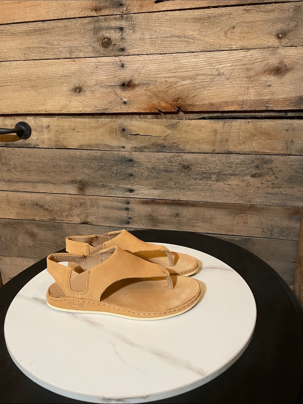 Chaco Women's Tan Suede Toe-Post Sandals